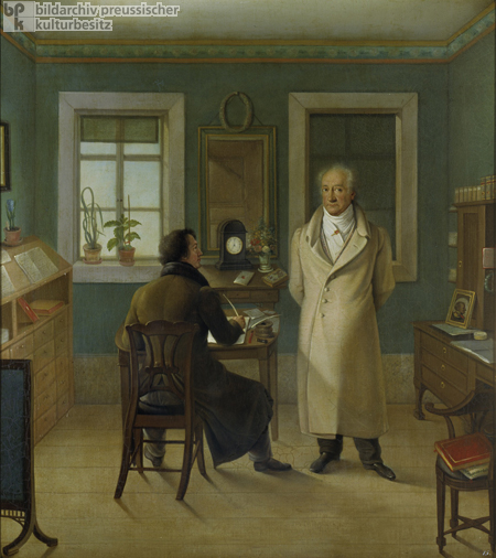 Goethe mit Johann August Friedrich John (1831)